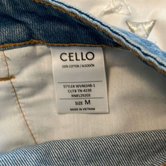 Cello high waist frayed Distressed Denim Cutoff Shorts sz medium - Picture 7 of 9